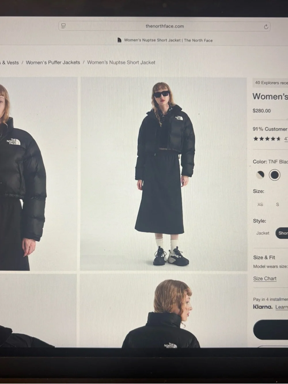 The North Face Black Cropped Down Puffer Jacket - Picture 5 of 5